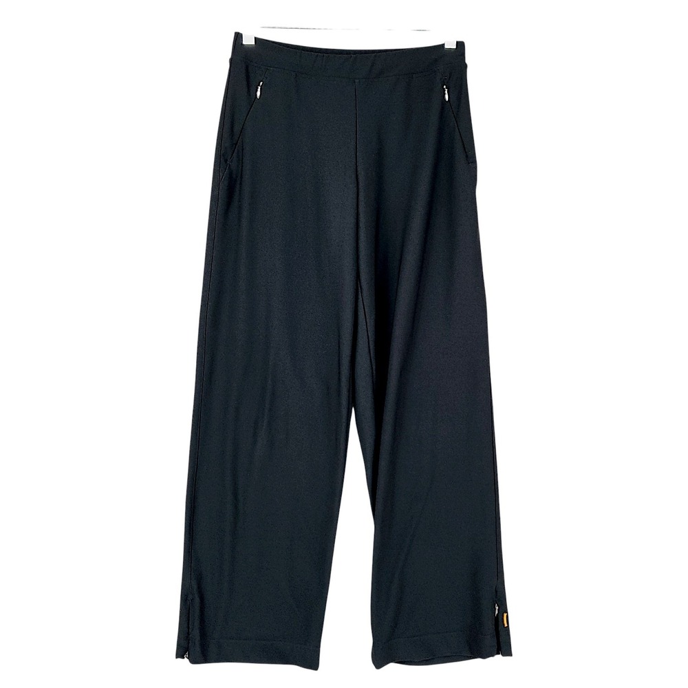 Lucy Wide Leg Yoga Pants S Short Womens Black Zipper Pockets Athleisure Running